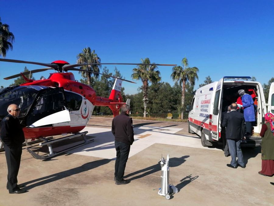 AMBULANS HELİKOPTER 10 AYLIK HADİSE BEBEK İÇİN HAVALANDI