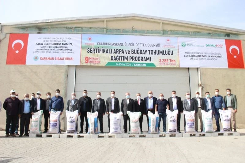 Karaman’da doludan zarar gören çiftçilere tohum desteği
