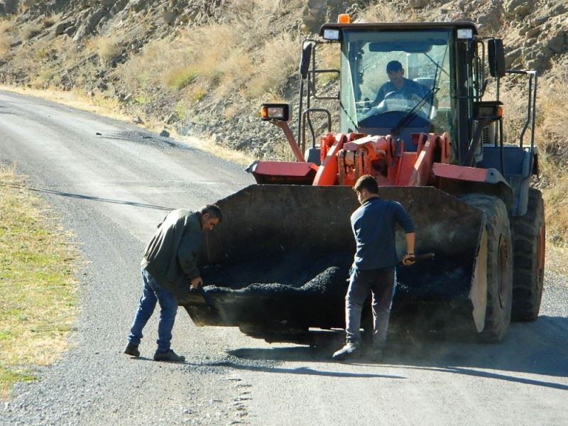 Kar yağmadan Posof’ta köy yolları onarılıyor
