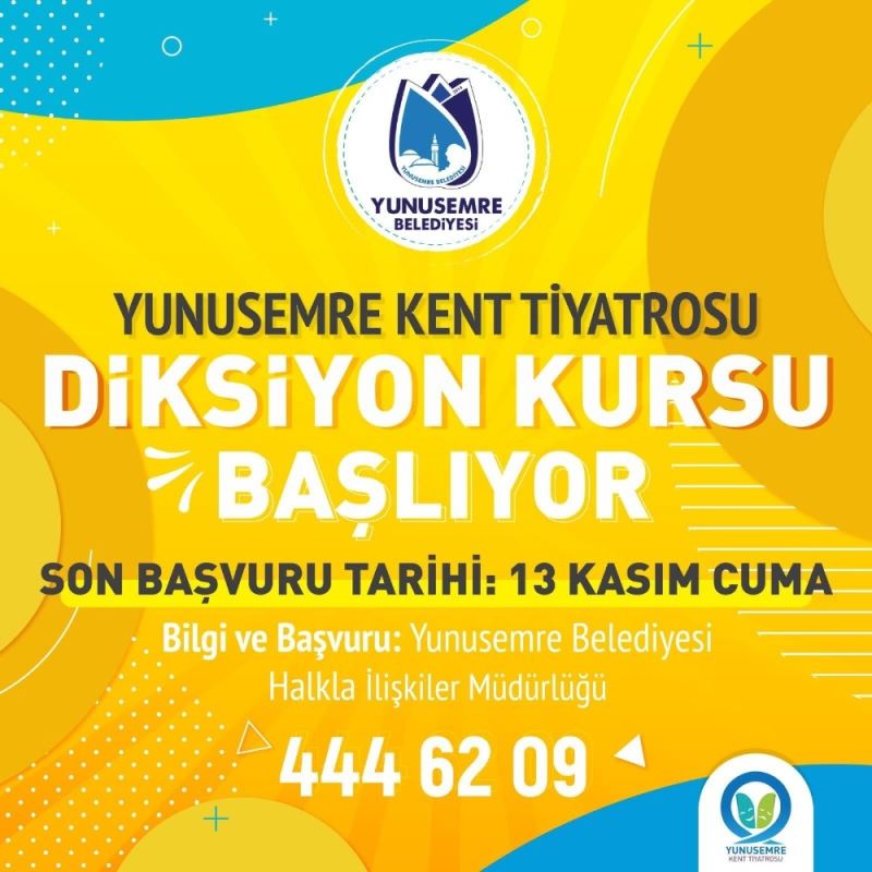 Yunusemre Kent Tiyatrosu’ndan diksiyon kursu
