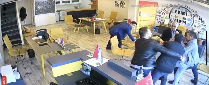 Emlak ofisinde eski ortağa meydan dayağı
