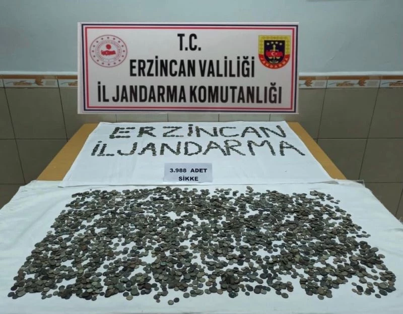 Erzincan’da 3 bin 988 adet sikke ele geçirildi
