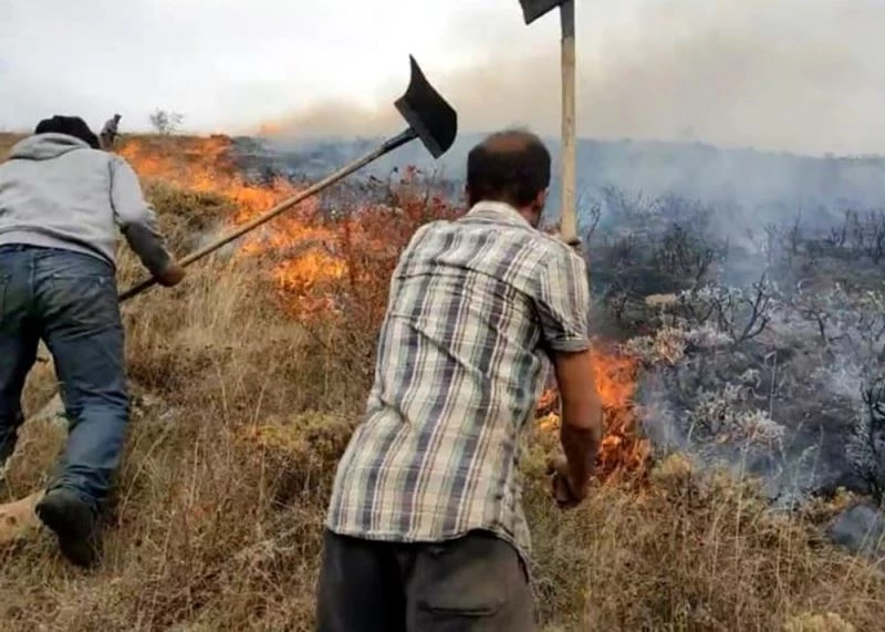 Çoban ateşinden çıkan örtü yangını kontrol altına alındı
