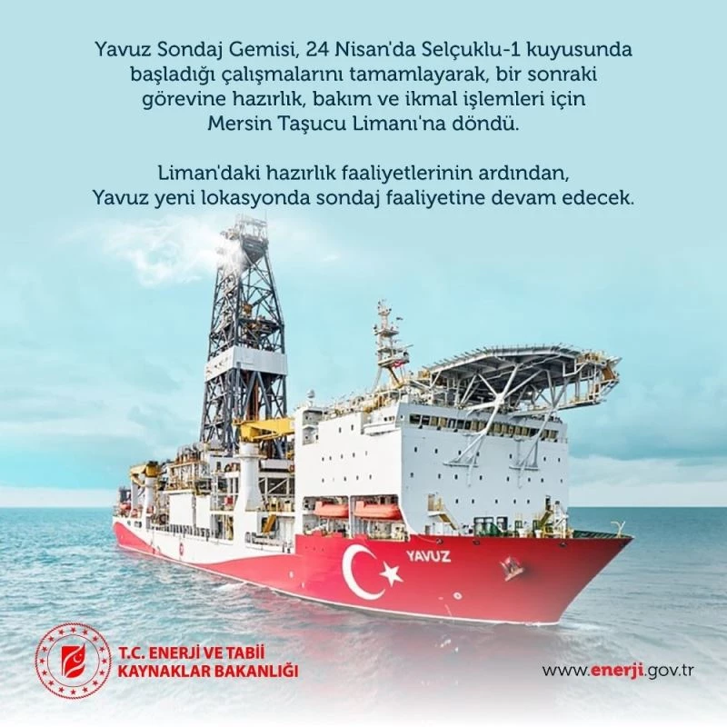 Bakan Dönmez: “Yavuz yeni lokasyonda sondaj faaliyetine devam edecek”
