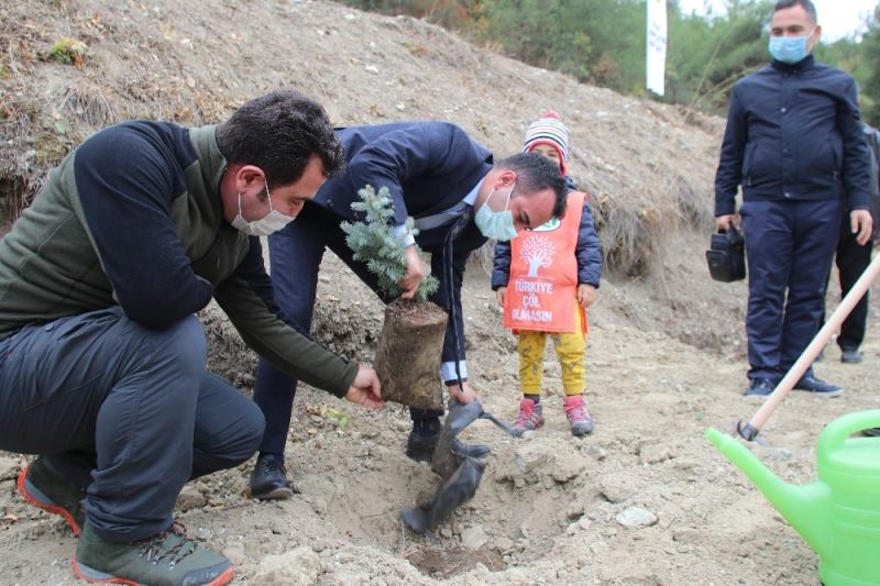 Emekli öğretmenler ’Milli Ağaçlandırma Günü’nde fidan dikti
