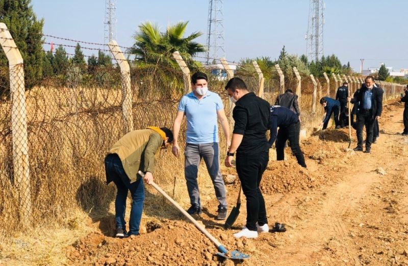 Roketlerin düştüğü topraklar fidanla buluştu
