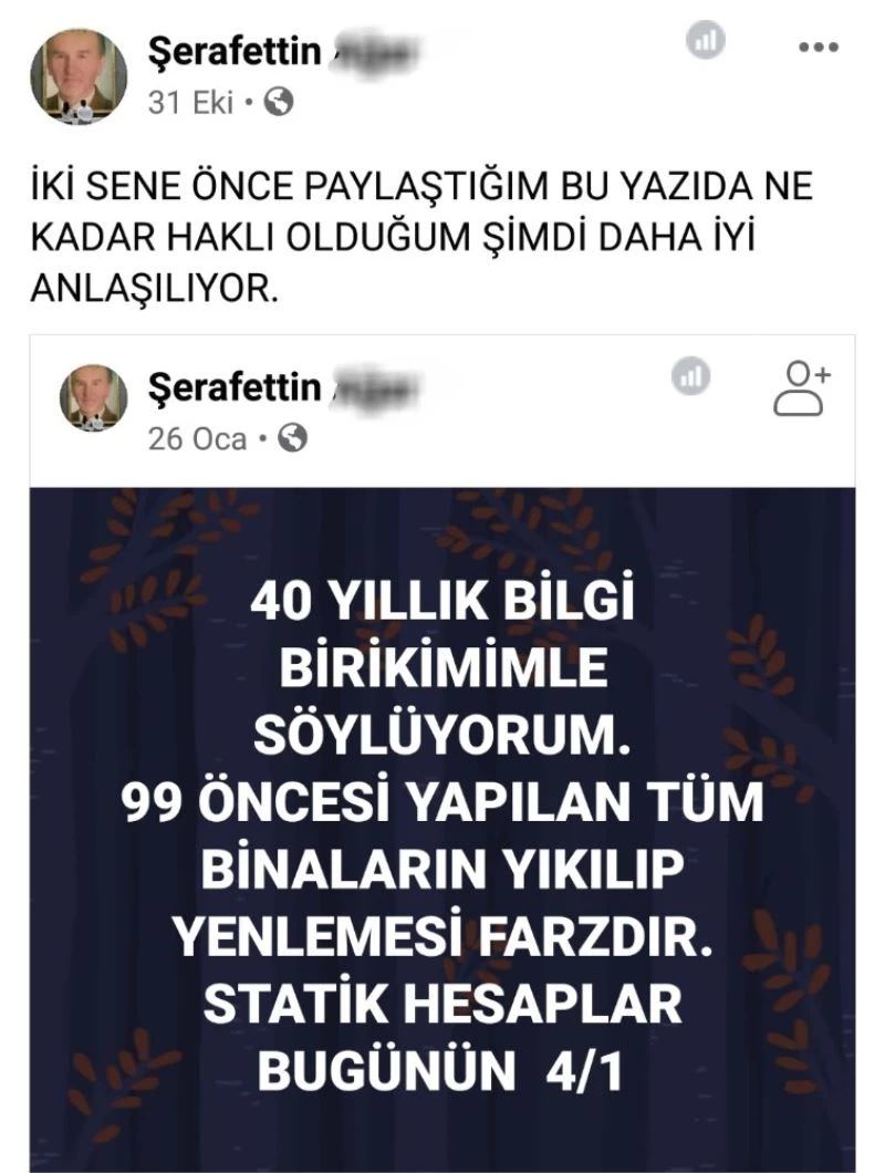 İzmir’deki tutuklu müteahhitten şaşırtan paylaşım: 