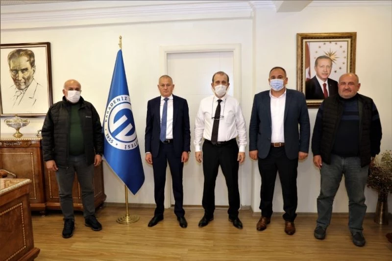 KTÜ Rektörü Çuvalcı’ya modern sanayi sitesi projelerini anlattılar, destek istediler
