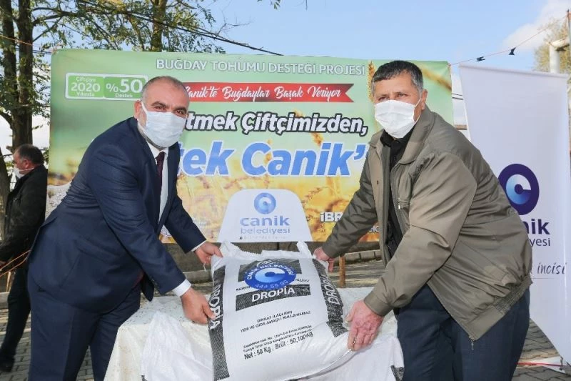 Üretim çiftçiden, tohum Canik’ten
