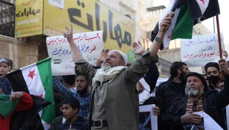 El Bab’ta siviller, mülteci konferansını protesto etti
