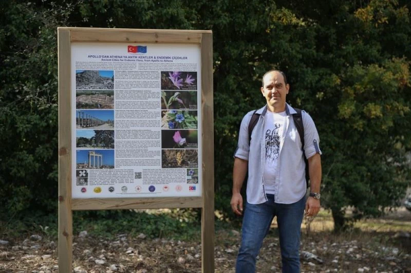 Koruma altındaki Termessos çiğdeminin lokasyonu GPS cihazlarıyla belirleniyor