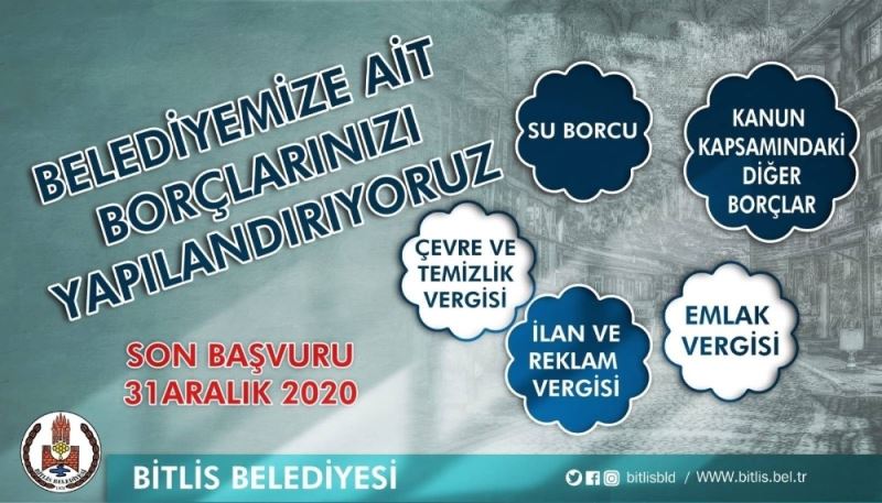 Bitlis Belediyesinde vergi afları için müracaatlar başladı
