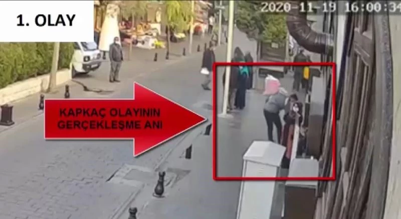 Kapkaççı önce güvenlik kameralarına sonra polise yakalandı
