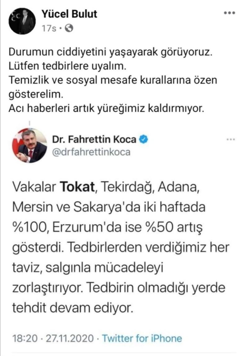 MHP’li Bulut: “Acı haberleri artık yüreğimiz kaldırmıyor”
