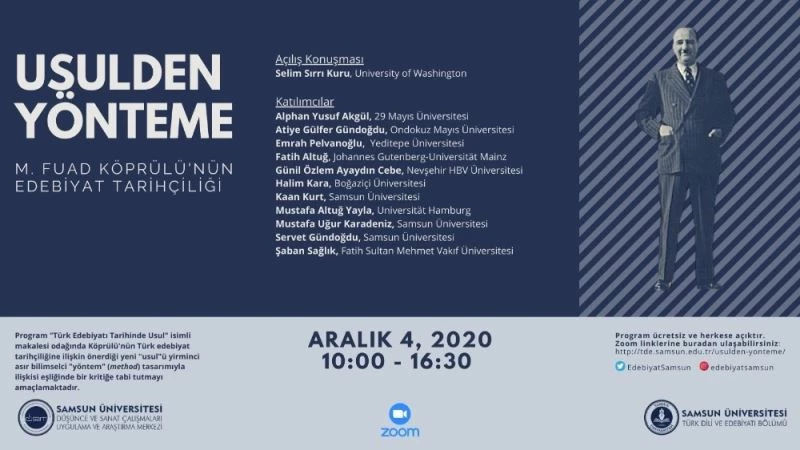 SAMÜ’den “Usulden Yönteme: M. Fuad Köprülü’nün Edebiyat Tarihçiliği” Sempozyumu
