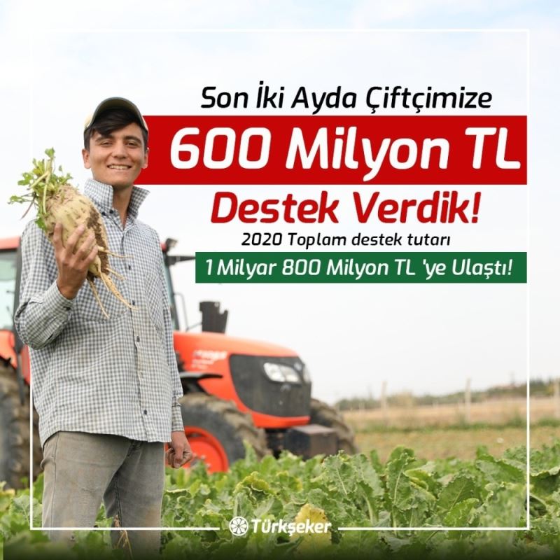 Türkşeker’den çiftçilere 600 milyon lira destek
