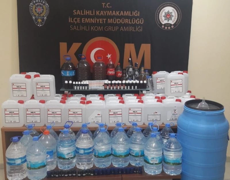 Salihli’de 319 litre sahte içki ele geçirildi
