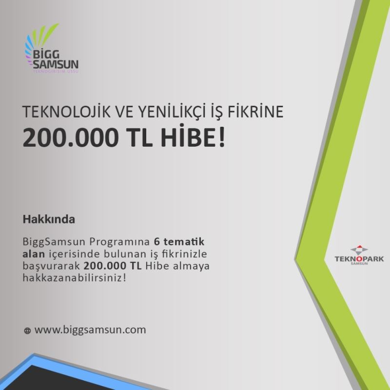 BiggSamsun’dan teknolojik ve yenilikçi iş fikrine 200 bin TL hibe
