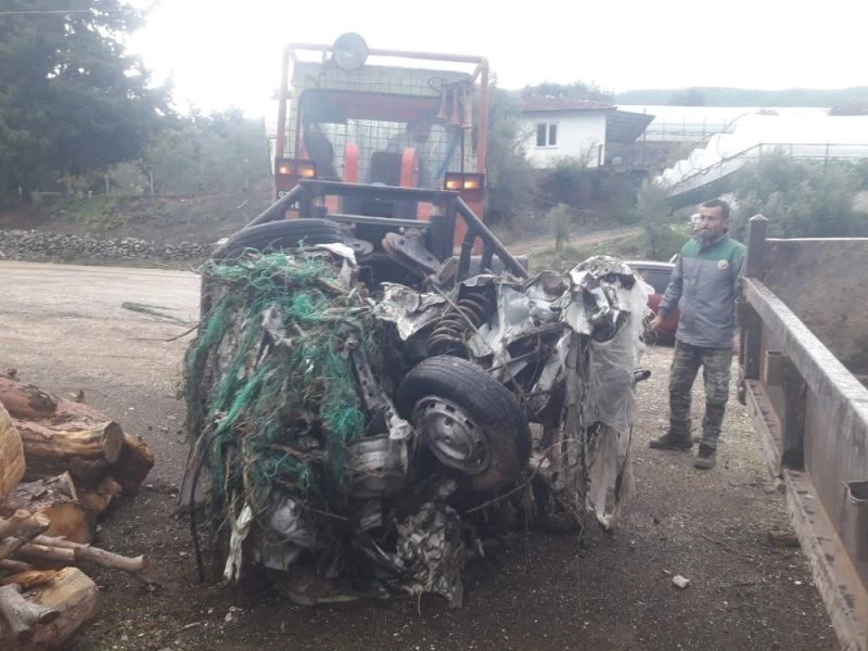 Sele kapılan otomobil 5 kilometre uzaklıkta bulundu
