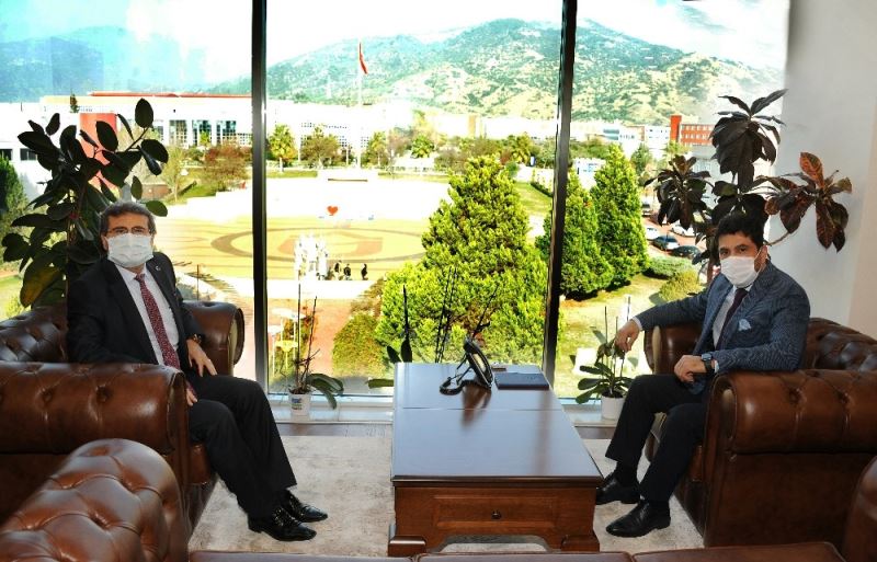HSK Başmüfettişi Mustafa Güntin Rektör Aldemir’i ziyaret etti
