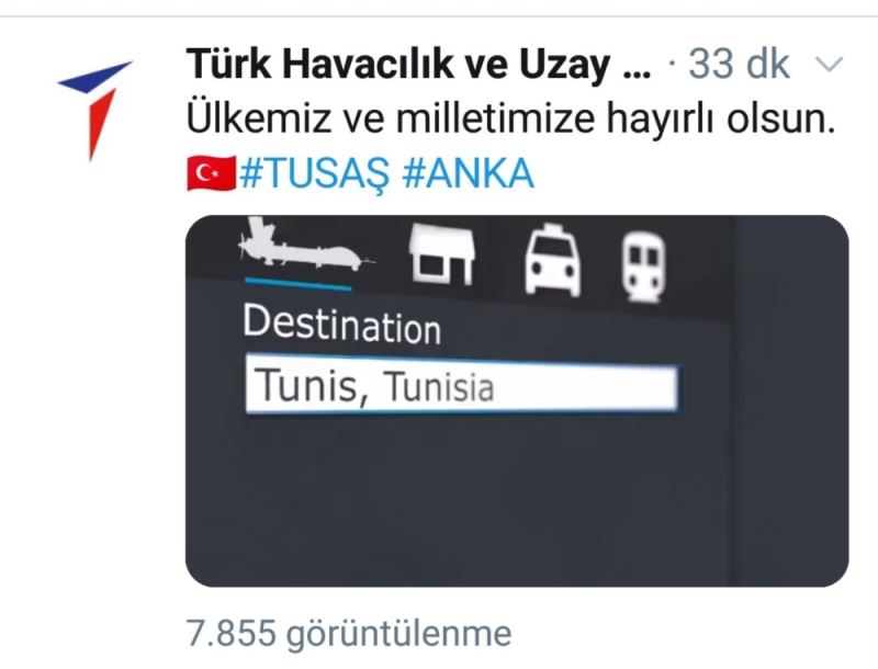 TUSAŞ, Tunus’a ilk ihracatını böyle duyurdu
