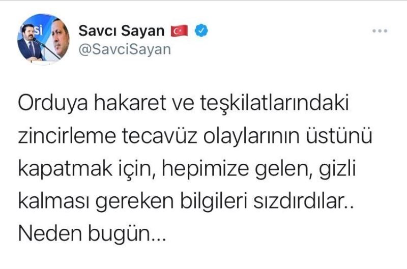 Başkan Sayan: “Gündemi değiştirmek için gizli bilgiyi sızdırdılar”
