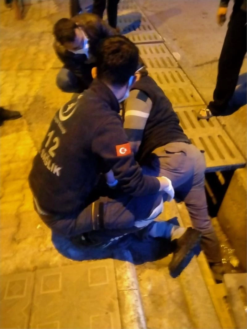 Rögara düşen adam ayağından yaralandı
