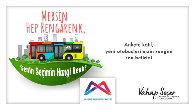 Mersin’de yeni otobüslerin rengi anketle belirlenecek
