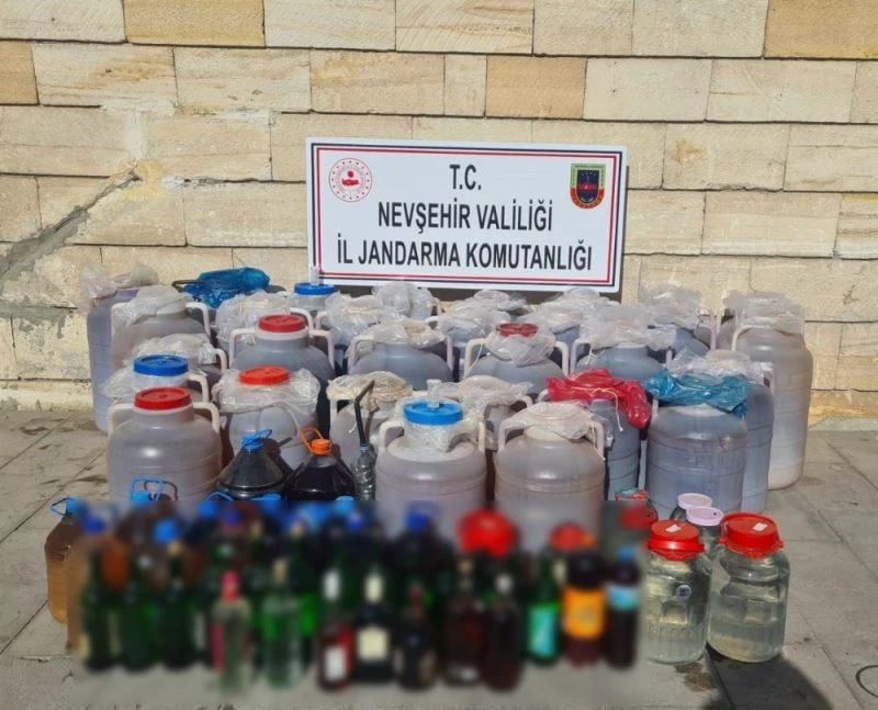 Ürgüp’te 1 ton 739 litre kaçak içki ele geçirildi
