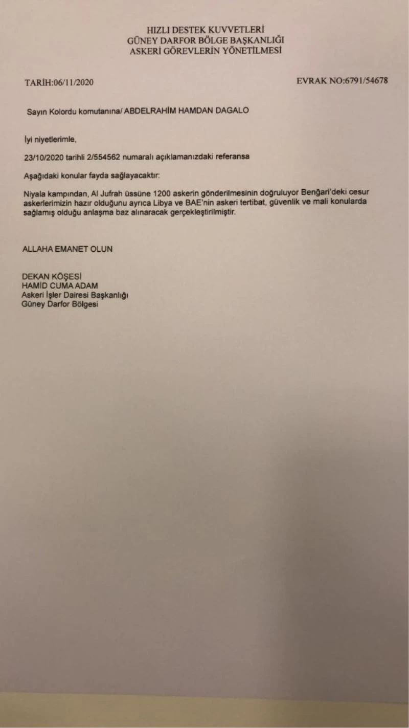 Libya’daki gizli pazarlığı ortaya çıkaran mektup
