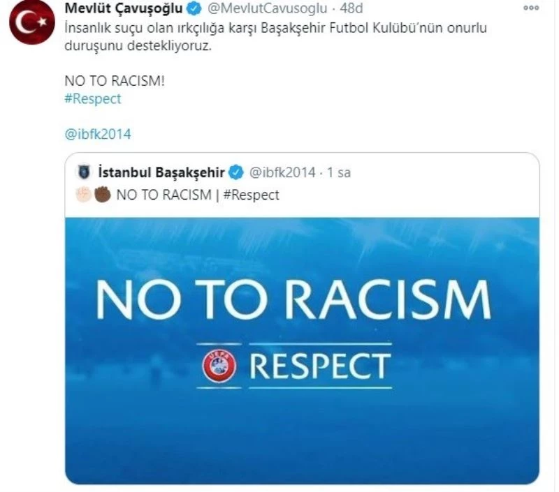 Dışişleri Bakanı Mevlüt Çavuşoğlu: 