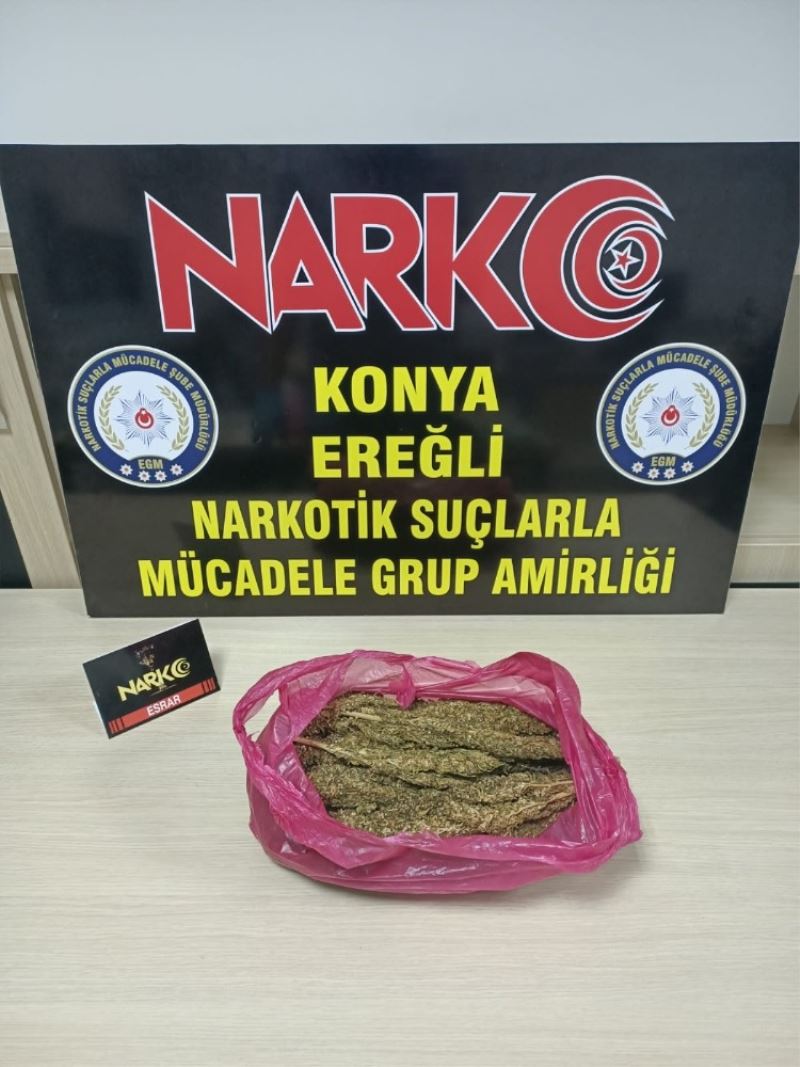 Konya’da 816 gram esrar ele geçirildi
