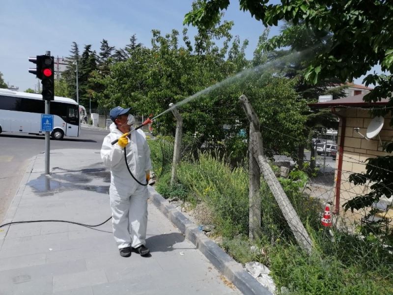 Haşere ve sineklere karşı ilaçlama çalışması yapılıyor
