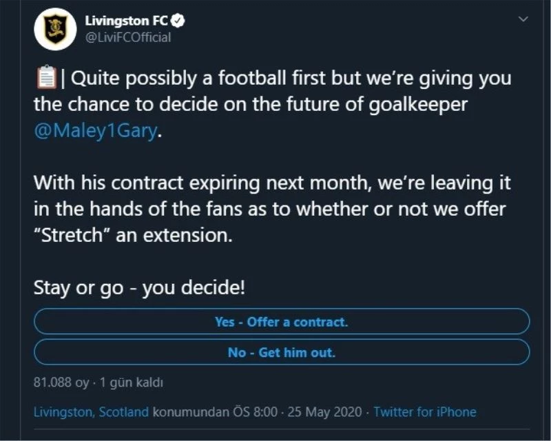 Tecrübeli kalecinin kaderi, twitter’a bağlı!
