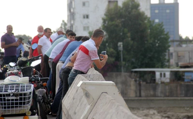 Köprüden düşen kadını görmek için sosyal mesafeyi unuttular
