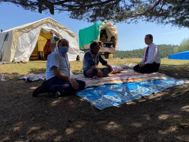Kaymakam yörükleri yaylada ziyaret etti
