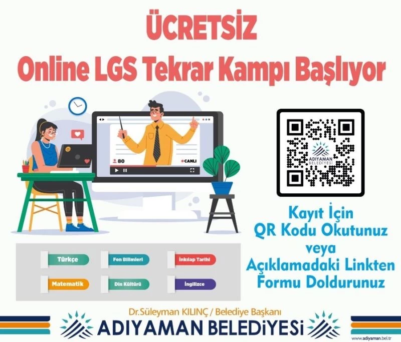 Adıyaman’da online hızlandırılmış kursuna kayıtlar başladı
