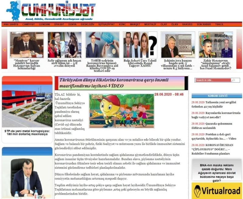 Şakrak, Azerbaycan basınında
