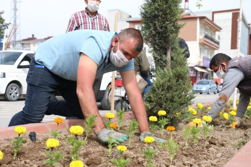 Erciş Belediyesi caddeleri çiçeklerle donatıyor
