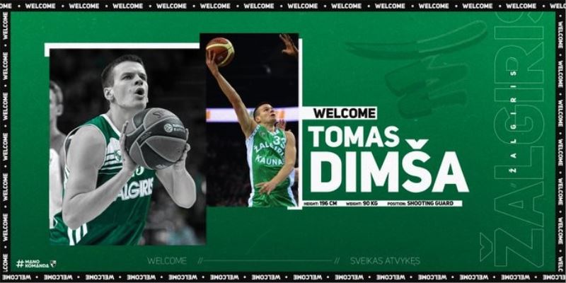 Zalgiris Kaunas, Tomas Dimsa’yı kadrosuna kattı
