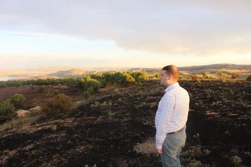 Elazığ’da yıldırım, 20 dönümdeki arpayı kül etti
