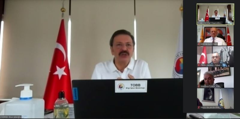 OSB başkanları, Hisarcıklıoğlu ile video konferansta bir araya geldi
