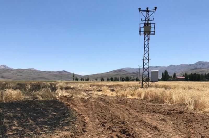 Elektrik teline çarpan karga buğday tarlasını yaktı
