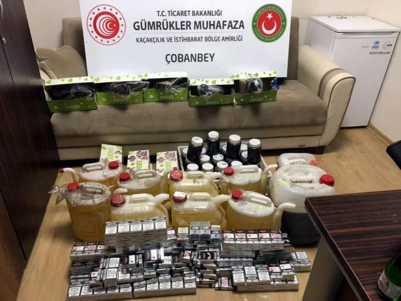Çobanbey’de gümrük kaçağı tereyağı ve bal ele geçirildi
