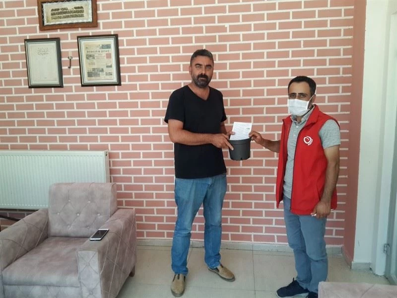 Besni SHM saksı ve tohum dağıttı
