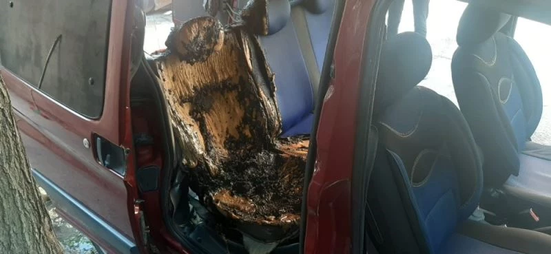 Park halindeki hafif ticari aracın yakıldığı iddiası
