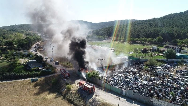 Maltepe’de hurdalıkta korkutan yangın
