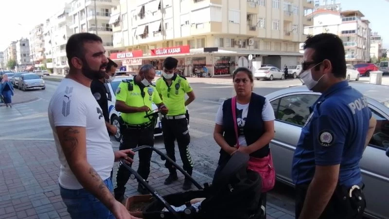Bebekle duygu sömürüsü polise takıldı
