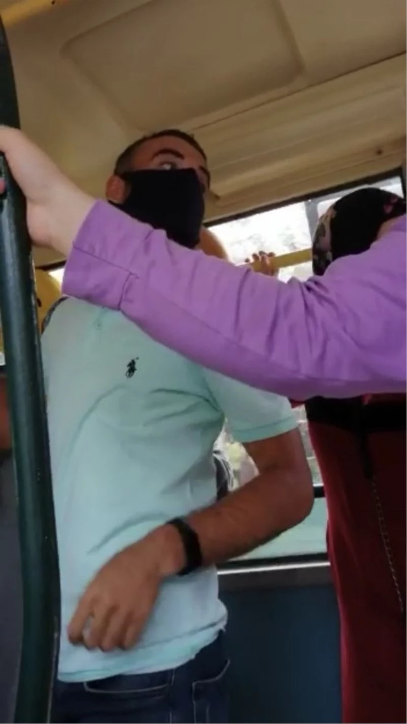 Dolmuşta maske takmayan vatandaş uyarılınca olanlar oldu
