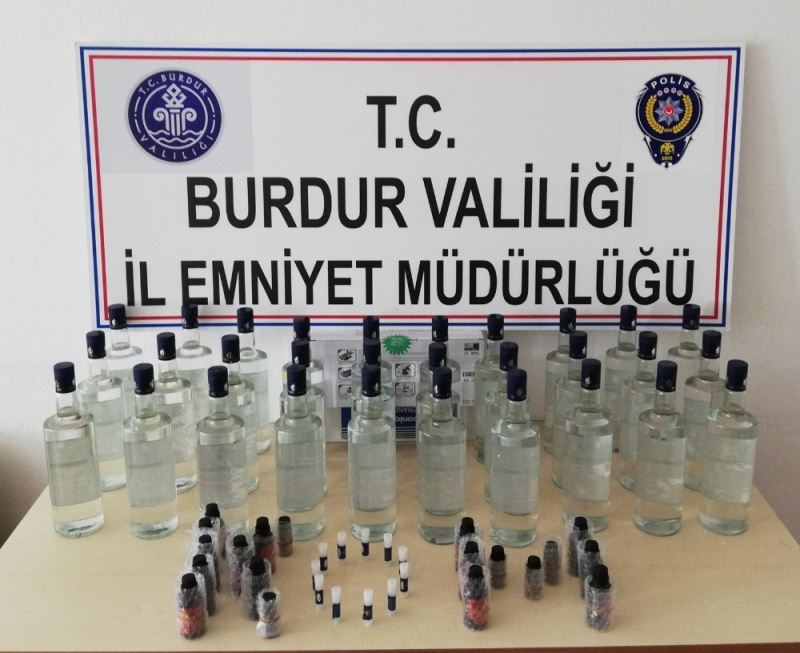 Burdur’da kaçak içki operasyonu
